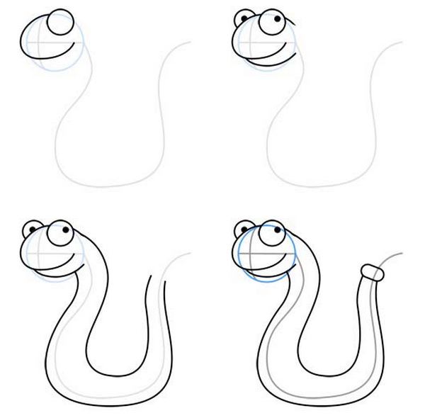 Схема рисования змеи