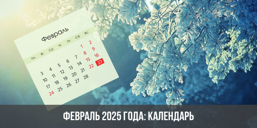 Февраль 2025 года: календарь