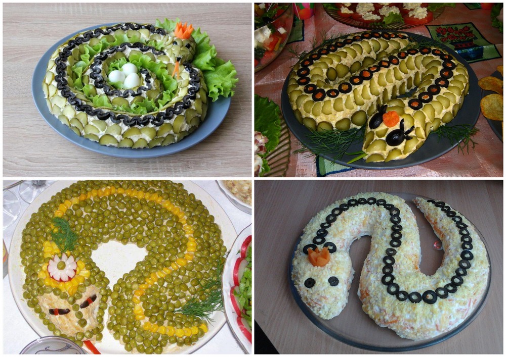 Варианты салатов змея