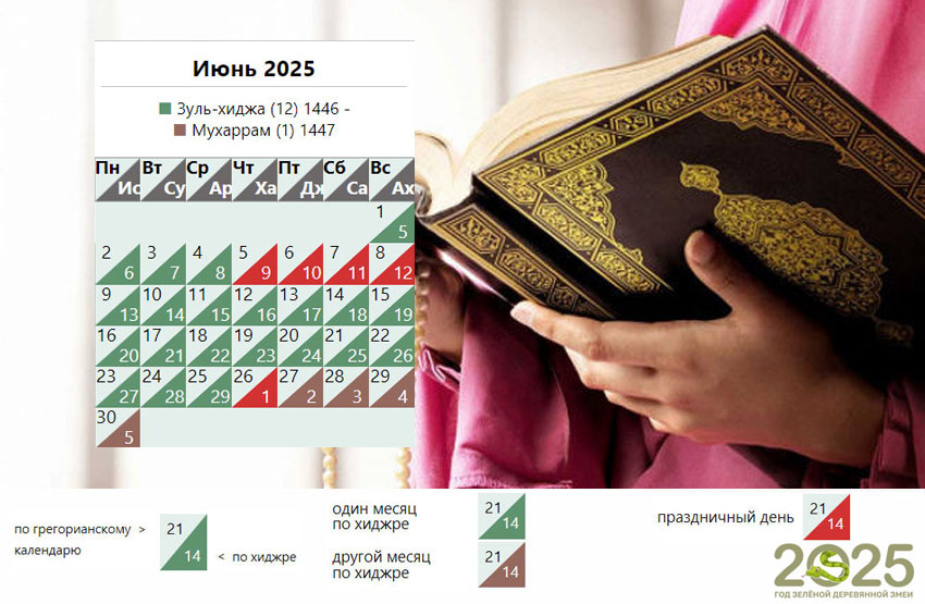 Мусульманский календарь на июнь 2025 года