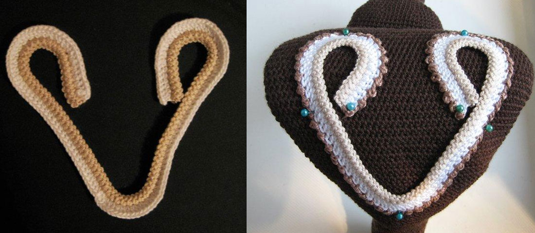Схема вязания змеи крючком - украшаем капюшон кобры