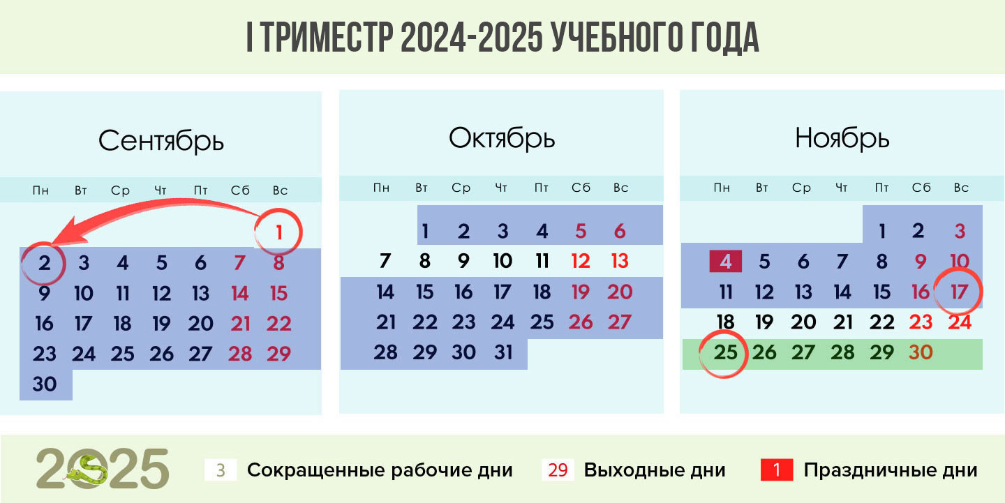 1 триместр 2024-2025 учебного года