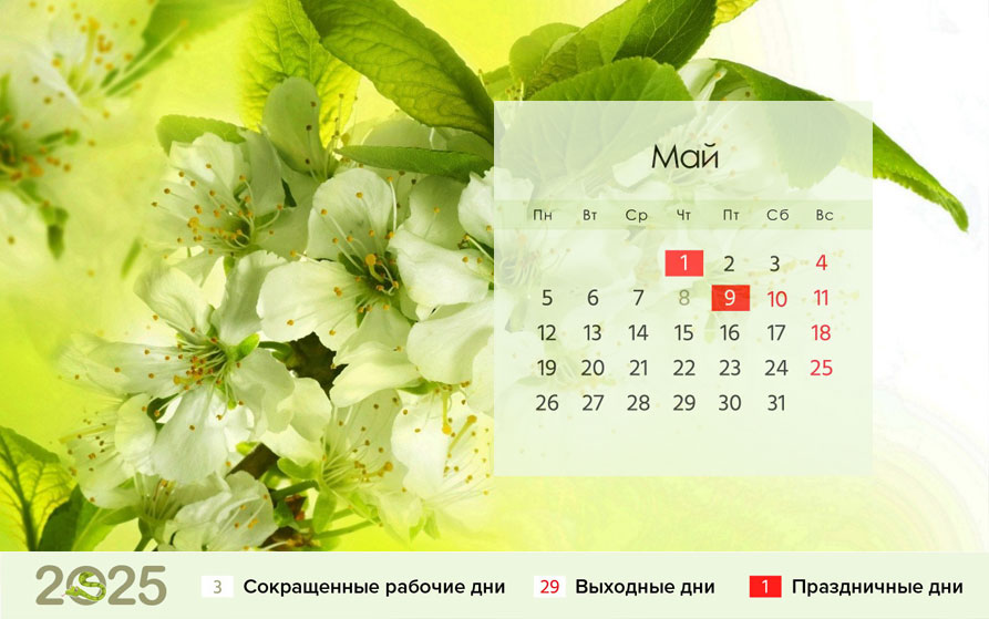 Календарь на май 2025 года для шестидневки