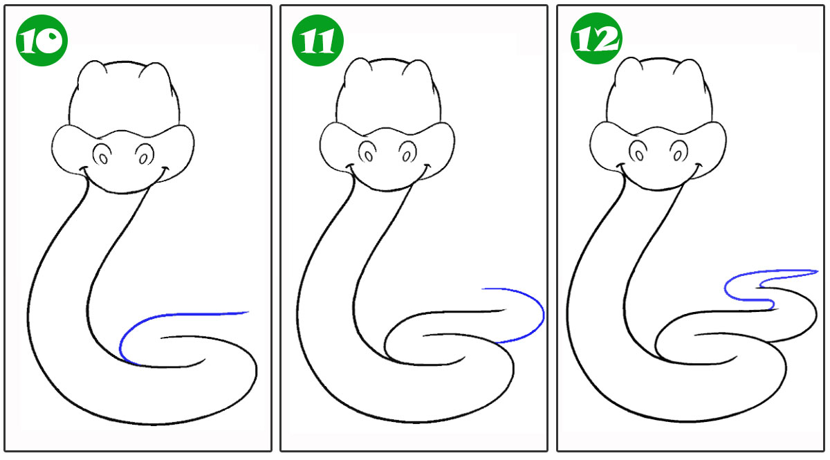 Рисуем символ 2025 года Змею поэтапно - шаги 10-12