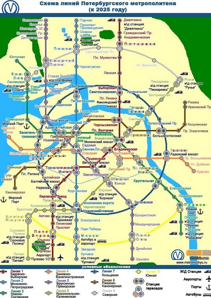 Карта метро Санкт-Петербурга в 2025 году: новые станции, схема, расширение